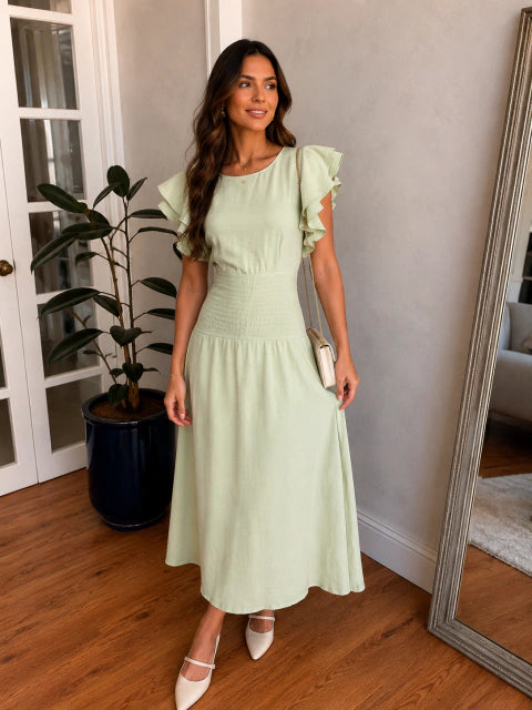 Vestido Lana Verde - Moda Evangelica