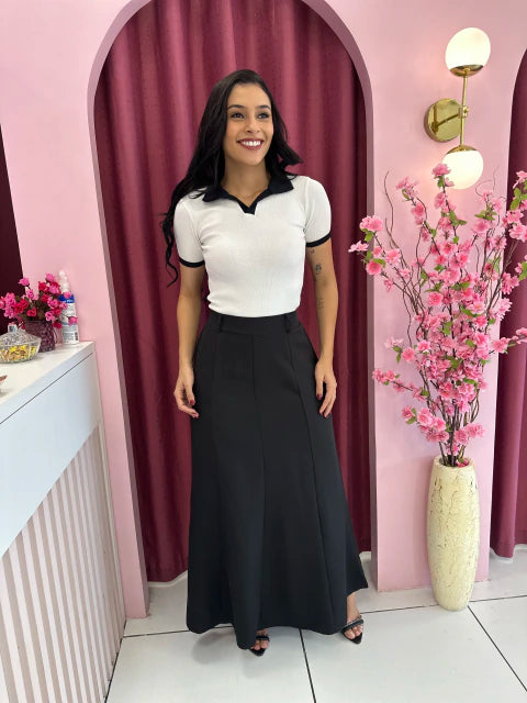 Saia Bia Preta - Moda Evangelica