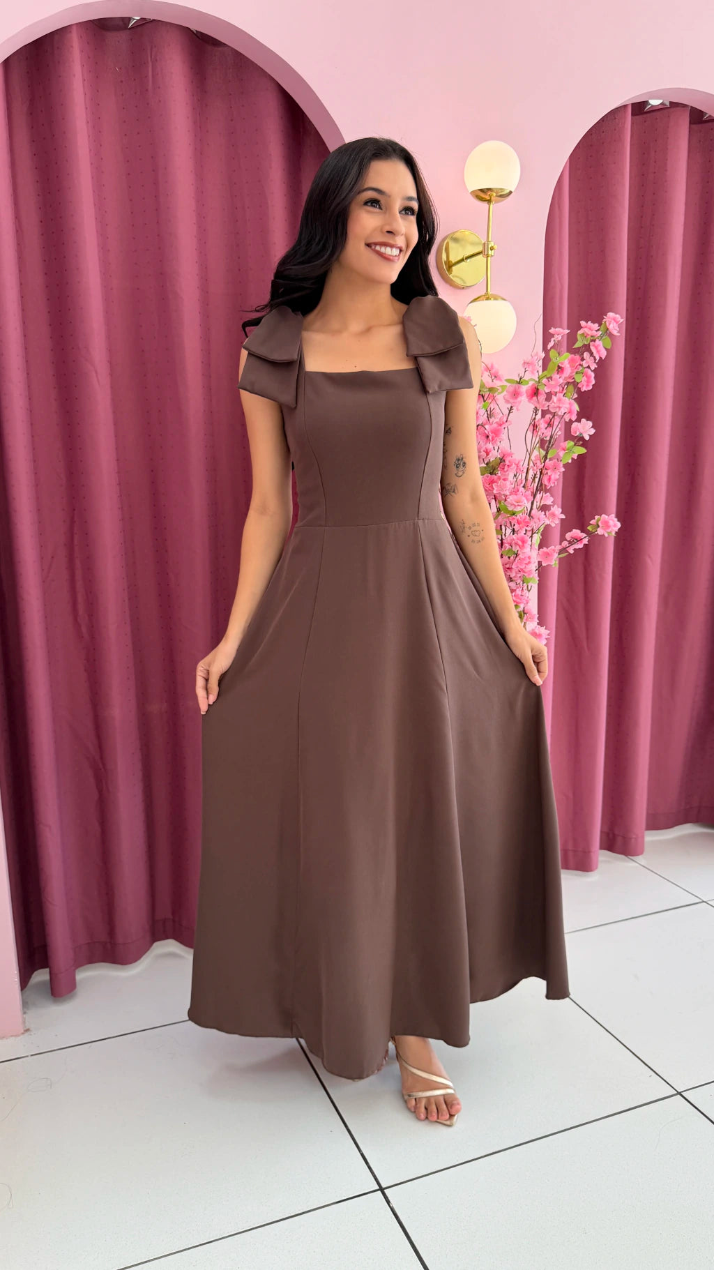 Vestido Laço Marrom