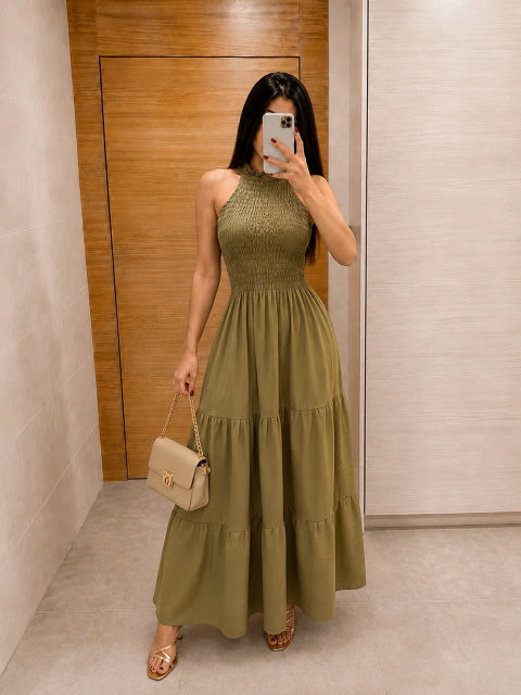 Vestido Priscila Verde - Moda Evangelica
