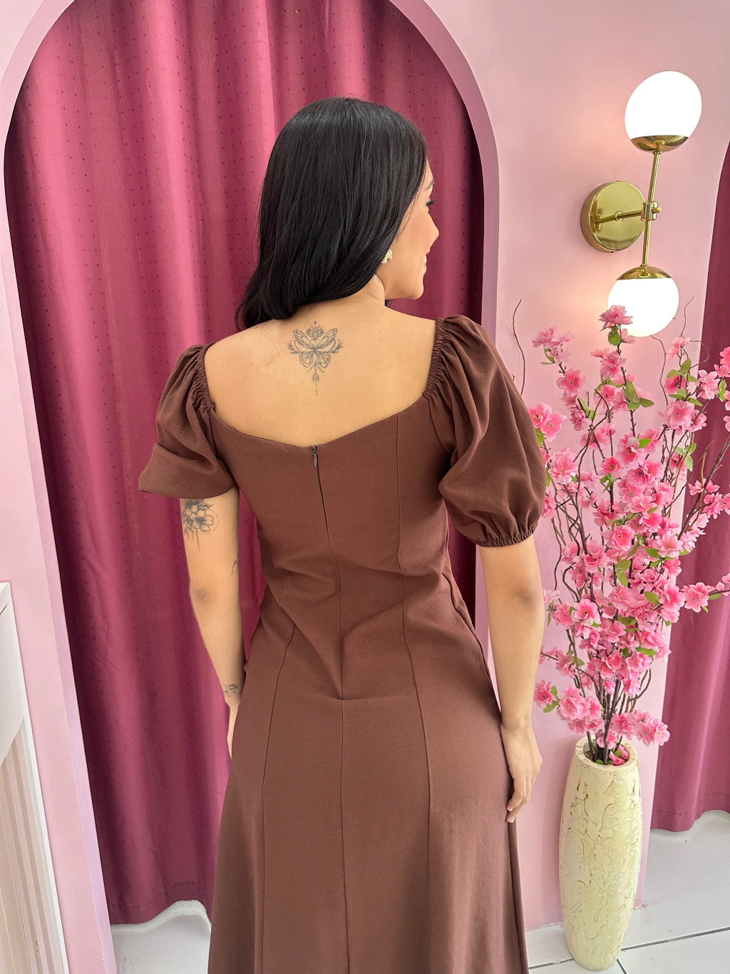 Vestido Ester Marrom chocolate